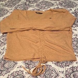 Ribbed Drawstring Shirt